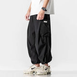 GO-STONE Y2k Baggy Cargo Pants 100% Cotton Joggers Streetwear Old Money Casual Harem Long Trousers Men Wide Leg Oversize