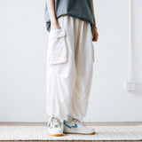 GO-STONE Y2k Baggy Cargo Pants 100% Cotton Joggers Streetwear Old Money Casual Harem Long Trousers Men Wide Leg Oversize