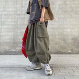 GO-STONE Y2k Baggy Cargo Pants 100% Cotton Joggers Streetwear Old Money Casual Harem Long Trousers Men Wide Leg Oversize