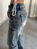 GO-STONE Y2K Micro Flare Jeans Women Spicy Girl Mid Waist Washed Slim Fit Narrow Straight Autumn
