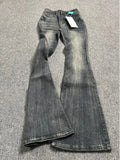 GO-STONE Oversized Washed Denim Flare Pants Women Spring Summer High Waist Slim Black Grey Jeans American Style Vintage Long Pants