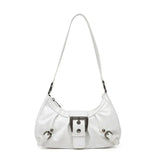 GO-STONE Y2K Retro Pleated Hobo Shoulder Bag for Women Hot Selling Maillard Style Underarm Bag Clutch Handbags for Travel Work Shopping