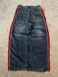 GO-STONE Y2K High Street Red Letter Embroidered Baggy Jeans Women Gothic American New Straight Pants Fashion Street Retro Wide-leg Pants