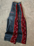 GO-STONE Y2K High Street Red Letter Embroidered Baggy Jeans Women Gothic American New Straight Pants Fashion Street Retro Wide-leg Pants