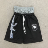 GO-STONE Summer Fashion Trend AK Printed Shorts Fake Two-Piece Double Waistband Casual Versatile Loose Five-Quarter Pants