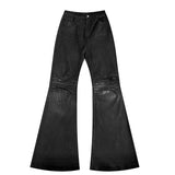GO-STONE American Retro Heavy Industry High Street Coated Micro-Flared Jeans For Men And Women Black Gothic Vintage Casual Loose Jeans