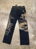 GO-STONE Japanese Harajuku Jeans Mens New Dragon High Quality Jeans Gothic Y2K Vintage Hip Hop Streetwear Denim Fabric Wide Leg Pants