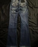 GO-STONE Streetwear Vintage Jeans Y2K Clothes Womens Vintage Pocket Sequin Washed Blue Baggy Jeans Mid Rise Slim Fit Trousers