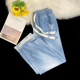 GO-STONE 2026 New Spring Summer Men's Baggy Jeans Lyocell Fabric Wide Leg Pants Drawstring Trousers Male City Boy Plus Size S-4 5XL Y2K