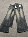 GO-STONE Oversized Washed Denim Flare Pants Women Spring Summer High Waist Slim Black Grey Jeans American Style Vintage Long Pants
