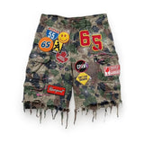 GO-STONE Baggy Custom Paint Jorts Washe Number 8 Ball Denim Shorts Men Goth Y2k Harajuku Casual Sweatpants Wide Leg Short Streetwear