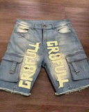 GO-STONE Y2K New Popular Denim Shorts Patch Vintage Shorts Men Women Street Hip Hop Fashion Harajuku Punk Loose High Waist Wide Leg Pants