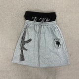 GO-STONE Summer Fashion Trend AK Printed Shorts Fake Two-Piece Double Waistband Casual Versatile Loose Five-Quarter Pants