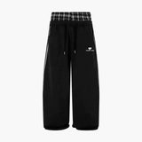 GO-STONE American Retro College Style Loose Fit Two-Piece Set with Double Waist Head Fake Bathroom Pants for Sports Leisure 2026 Fashion