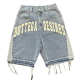 GO-STONE Y2K New Popular Denim Shorts Patch Vintage Shorts Men Women Street Hip Hop Fashion Harajuku Punk Loose High Waist Wide Leg Pants