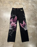 GO-STONE Japanese Harajuku Jeans Mens New Dragon High Quality Jeans Gothic Y2K Vintage Hip Hop Streetwear Denim Fabric Wide Leg Pants