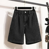 GO-STONE Y2K New Popular Denim Shorts Patch Vintage Shorts Men Women Street Hip Hop Fashion Harajuku Punk Loose High Waist Wide Leg Pants