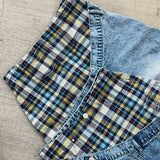GO-STONE Y2k Slanted Runway Baggy Jeans Retro Plaid Patchwork Men Women Wide Leg Pants American Hip Hop Streetwear Unisex Casual Jeans