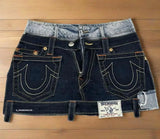 GO-STONE New Y2k Denim Skirt Womens Harajuku Retro Letter Embroidery Patch Zipper Denim Short Skirt Gothic Punk Sexy Slim Mini Skirt