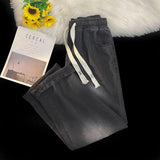 GO-STONE 2026 New Spring Summer Men's Baggy Jeans Lyocell Fabric Wide Leg Pants Drawstring Trousers Male City Boy Plus Size S-4 5XL Y2K
