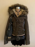 GO-STONE 2026 Spring Retro Faux Fur Coats Women 2000s American Vintage Jackets Harajuku Gotihc Punk Clothing Jean Parkas Female Outwear