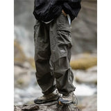 GO-STONE Vintage Baggy Hiking Cargo Pants Men Waterproof Casual Sport Jogging Sping Summer Parachute Pants Outdoor Wide Leg Trousers