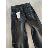 GO-STONE Classic Retro Flare Denim Men's Jeans Bootcut Stretch Cotton Men's Pants Vintage Style Unique Nostalgic Comfort Casual Slim