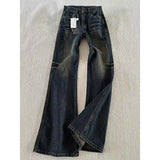 GO-STONE Classic Retro Flare Denim Men's Jeans Bootcut Stretch Cotton Men's Pants Vintage Style Unique Nostalgic Comfort Casual Slim