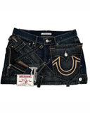 GO-STONE New Y2k Denim Skirt Womens Harajuku Retro Letter Embroidery Patch Zipper Denim Short Skirt Gothic Punk Sexy Slim Mini Skirt