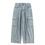 GO-STONE Baggy Jeans Men's Oversize Cargo Korean Black Wide Pants Streetwear Hip Hop Harajuku Male Fashion Straight Denim Pants