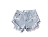 GO-STONE Black Denim Super Shorts Women Summer New Low-rise Ripped Shorts Crimped Sexy Hot Pants