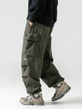 GO-STONE Vintage Baggy Hiking Cargo Pants Men Waterproof Casual Sport Jogging Sping Summer Parachute Pants Outdoor Wide Leg Trousers