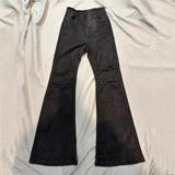 GO-STONE Y2K Washed Jeans Gothic Vintage Micro Flared Middle Waisted Zipper Pants Women Men Streetwear High Quality Design Sense Trousers