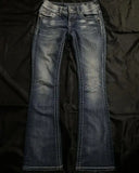 GO-STONE Streetwear Vintage Jeans Y2K Clothes Womens Vintage Pocket Sequin Washed Blue Baggy Jeans Mid Rise Slim Fit Trousers