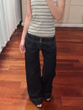 GO-STONE American Retro Low Waist Wide Leg Jeans Women's Summer Autumn Loose Drapey Tall Extended Length Hot Girls Wide Leg Pants
