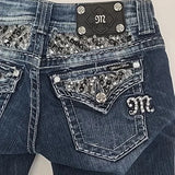 GO-STONE Gothic Womens Diamond Embroidery Jeans Vintage Low Rise Flared Jeans Women Retro Y2k Baggy Denim Pants High Streetwear Trousers